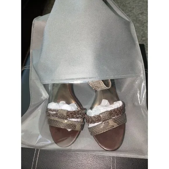 Coach Sz 6.5M Snakeskin Sandals Pumps Heels Shoes